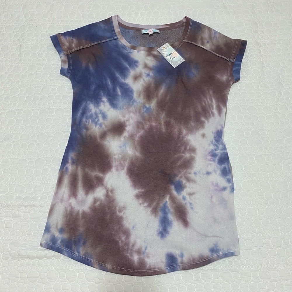 Hippie Rose Tie dye T-Shirt Dress with Pockets